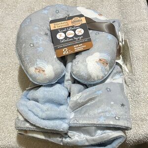 Blankets & Beyond Gray Baby Travel Pillow and Blanket Set
